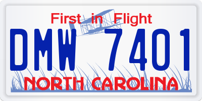 NC license plate DMW7401