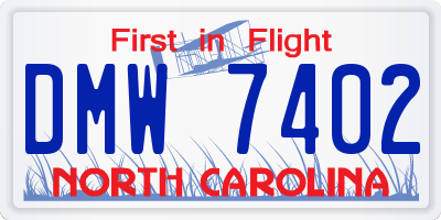 NC license plate DMW7402