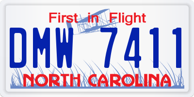 NC license plate DMW7411