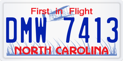 NC license plate DMW7413