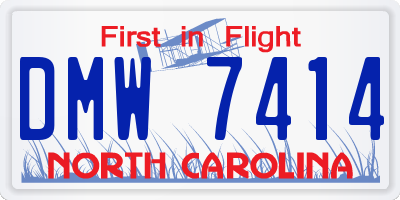 NC license plate DMW7414