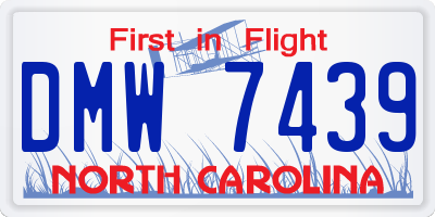 NC license plate DMW7439