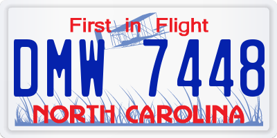 NC license plate DMW7448