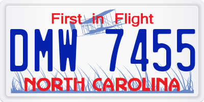 NC license plate DMW7455
