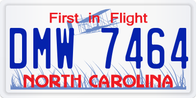 NC license plate DMW7464