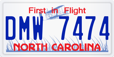 NC license plate DMW7474