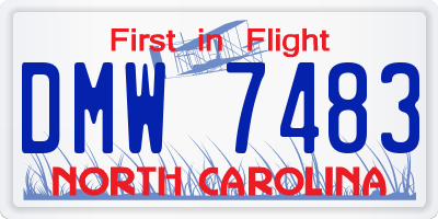 NC license plate DMW7483