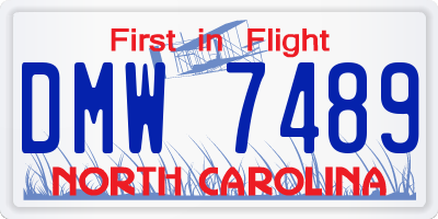 NC license plate DMW7489