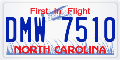 NC license plate DMW7510