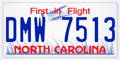 NC license plate DMW7513