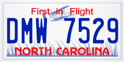 NC license plate DMW7529