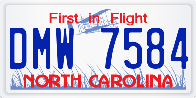 NC license plate DMW7584