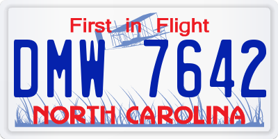 NC license plate DMW7642