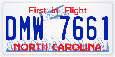 NC license plate DMW7661