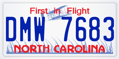 NC license plate DMW7683