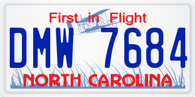 NC license plate DMW7684