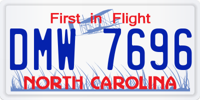 NC license plate DMW7696
