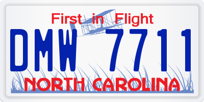 NC license plate DMW7711