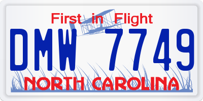 NC license plate DMW7749