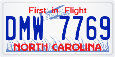 NC license plate DMW7769