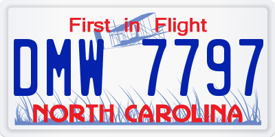NC license plate DMW7797