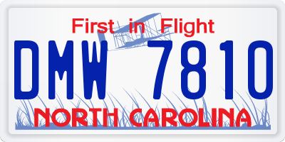 NC license plate DMW7810