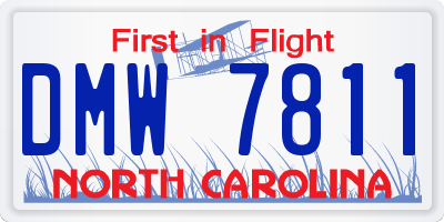 NC license plate DMW7811