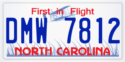 NC license plate DMW7812