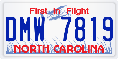 NC license plate DMW7819