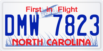 NC license plate DMW7823