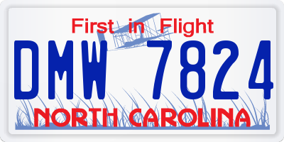 NC license plate DMW7824