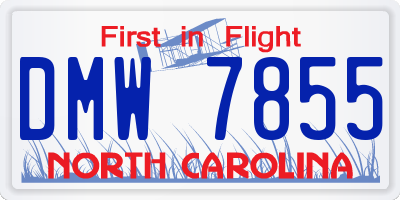 NC license plate DMW7855