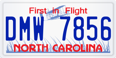 NC license plate DMW7856