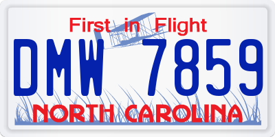 NC license plate DMW7859