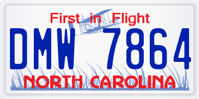 NC license plate DMW7864