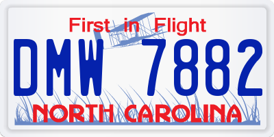 NC license plate DMW7882