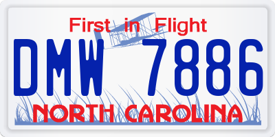 NC license plate DMW7886