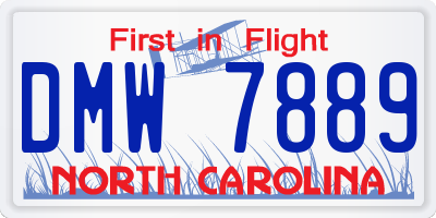 NC license plate DMW7889