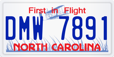 NC license plate DMW7891