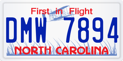 NC license plate DMW7894