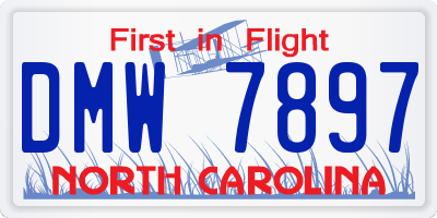 NC license plate DMW7897