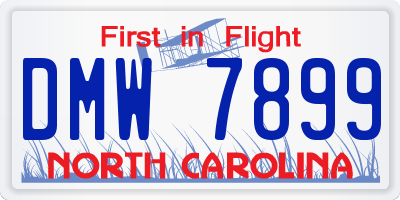 NC license plate DMW7899