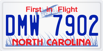 NC license plate DMW7902