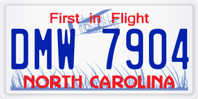 NC license plate DMW7904