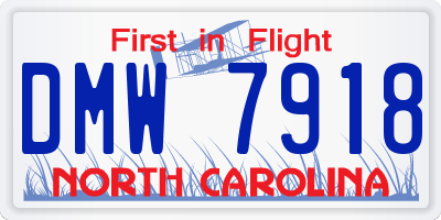 NC license plate DMW7918