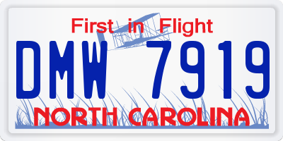 NC license plate DMW7919