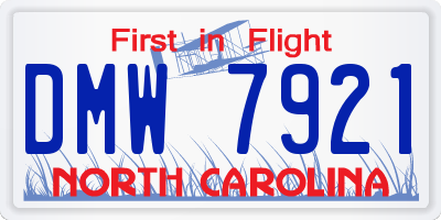 NC license plate DMW7921