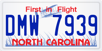 NC license plate DMW7939