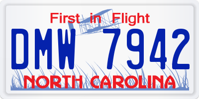 NC license plate DMW7942