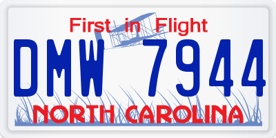 NC license plate DMW7944